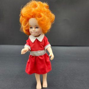 Vintage Little Orphan Annie Doll 6" 1982 Knickerbocker Toys Co No Shoes